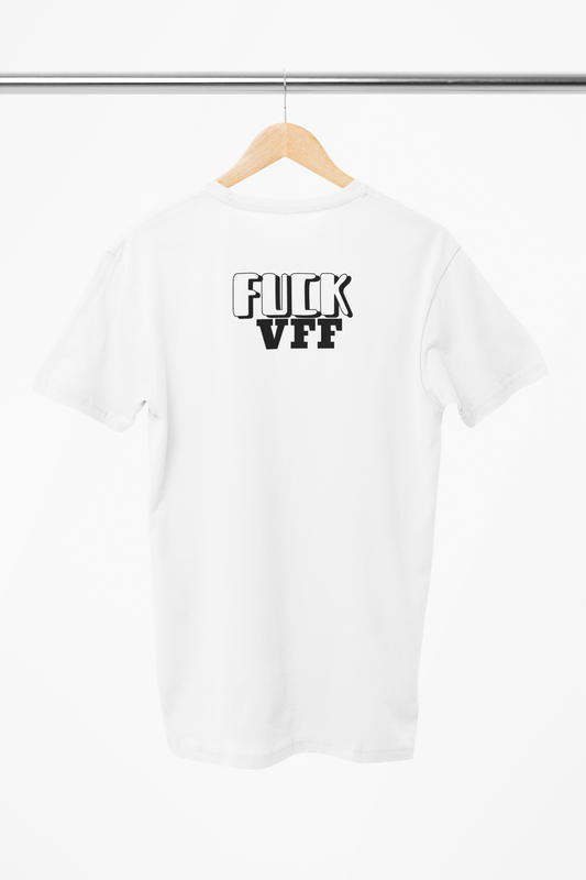 Fuck VFF t-shirt, hader VVF trøje. Fuck VVF tøj, hader viborg tøj, t-shirt hvid